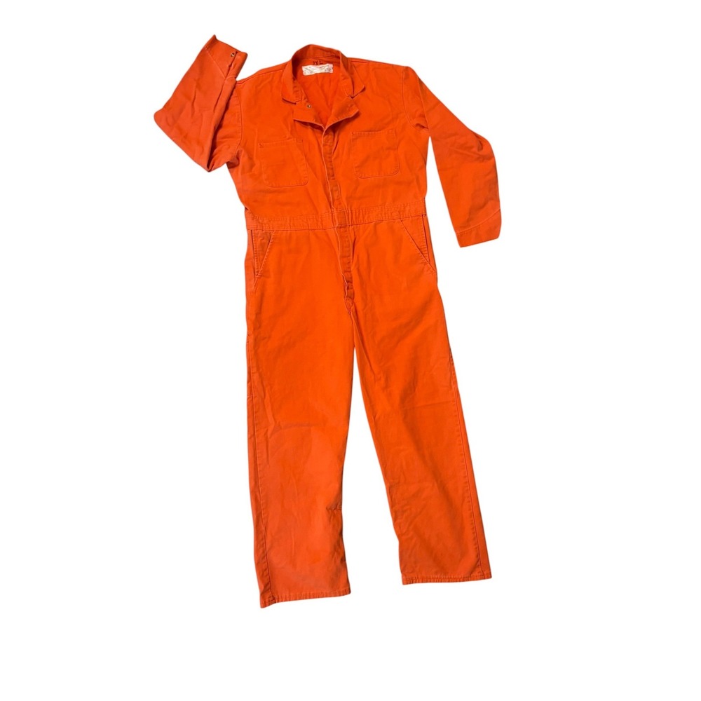 Vintage Orange‎ Red Kap Jumpsuit 1XL 44R Jail Prison Utility Workwear Prisoner